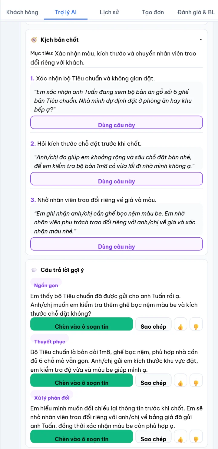Trợ lý AI cho nhân viên sale